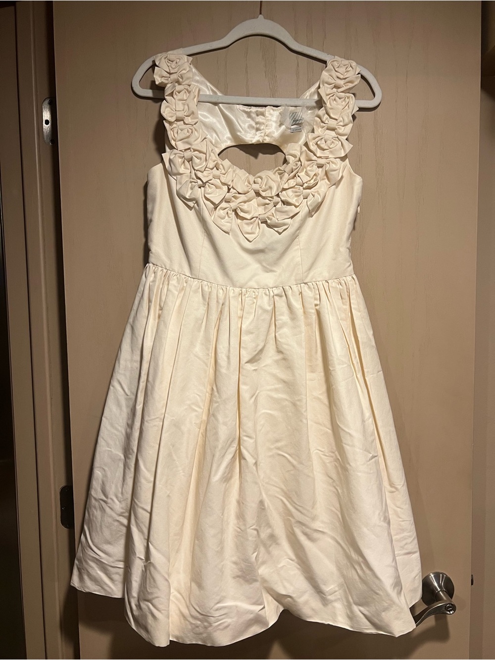 Vintage Cream Floral Applique Party Dress